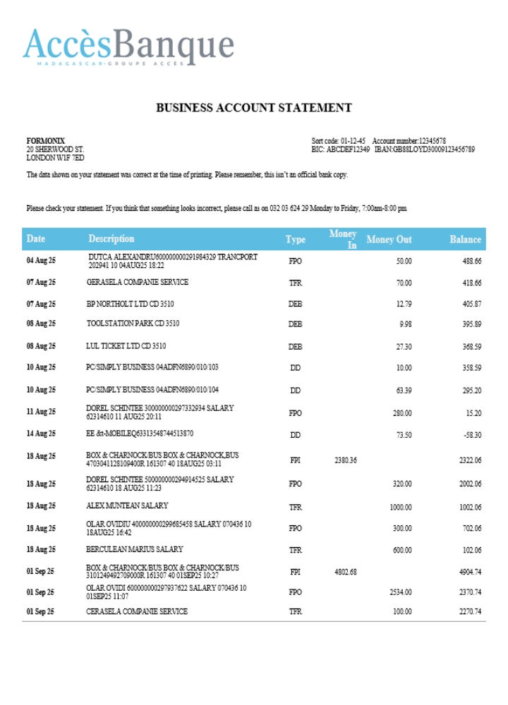 Download Access  firm account statement Word and PDF template (1) Photoshop template
